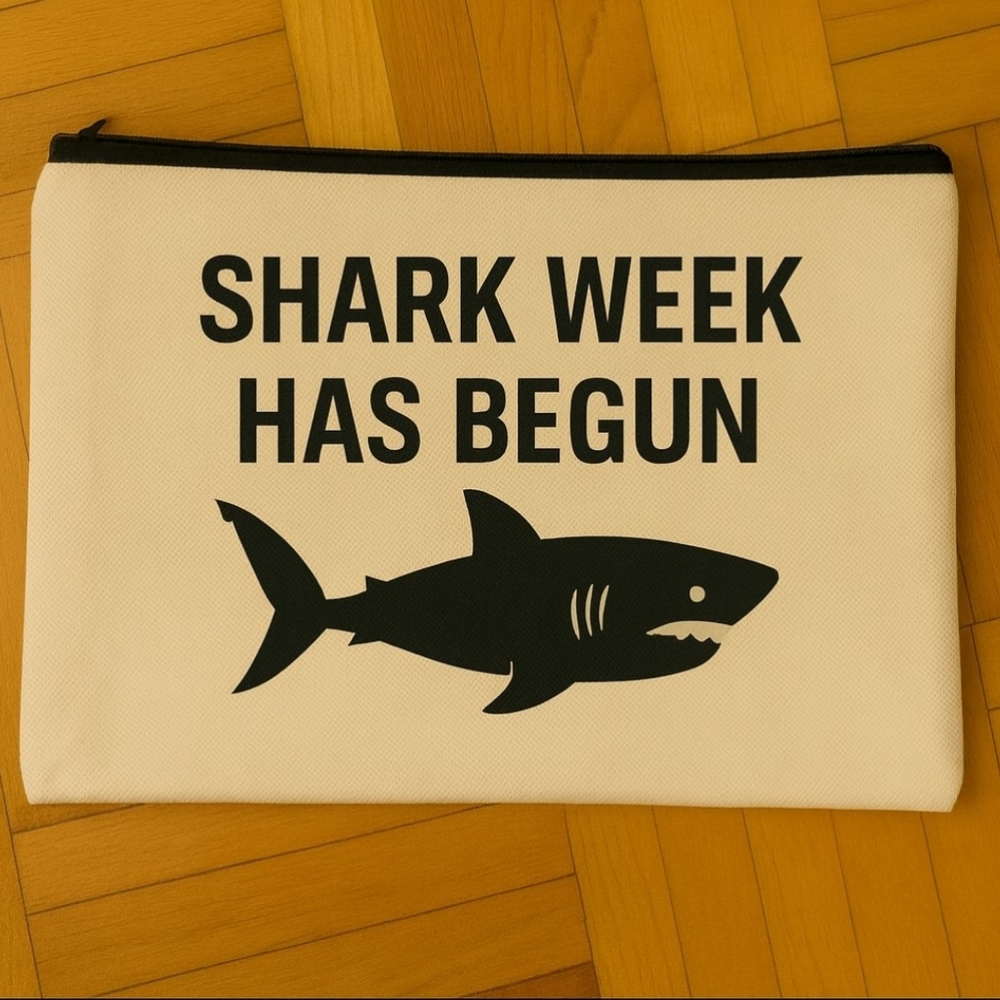 Shark Week Has Begun - Funny Menstrual Custom Canvas Zipper Bag